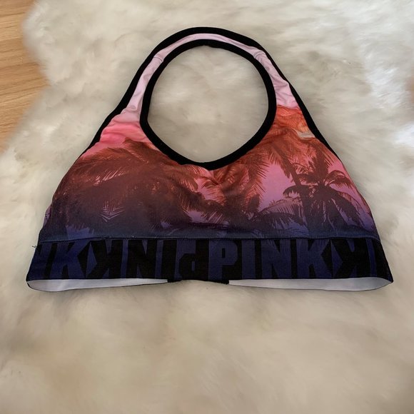 NWOT Victoria's Secret Pink Halter Sports Bra, Med - Picture 1 of 7